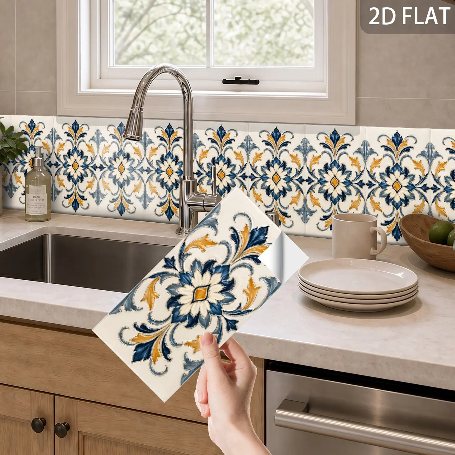 16/32/48pcs Kitchen Bathroom Self Adhesive Tile Stickers, Waterproof Oil Proof, Easy to Peel & Stick, Glazed Finish PVC Removable Decorative Backsplash Decals