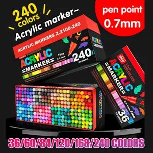 Acrylic Paint Markers Set, 36-240 Colors 0.7mm Fine Tip Pens for Rock Painting Wood Glass Paper DIY Crafts Art Supplies Drawing Artist Supplies