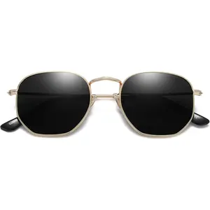 Square polarized sunglasses for men and women, small hexagonal polygon shadows use outdoor daily lens uv400