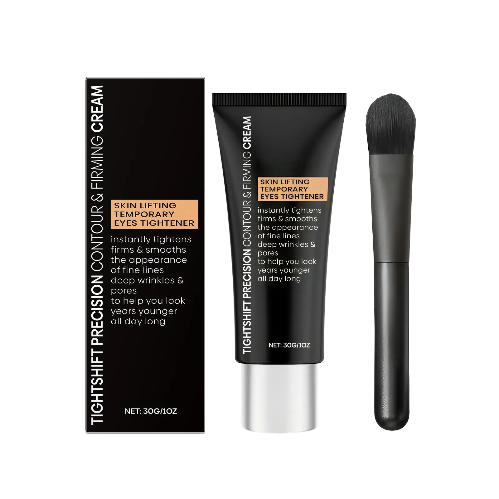 Tightshift Precision Contour & Firming Eye Cream Eyes Tightener Skin Lifting Temporary Eye Tightener Instantly Tighten Smooth Fine Lines Deep Wrinkles Reduce Dark Circles Puffiness Minimize Pores All Day Younger Look 30g With Free Applicator Brush Anti-Ag