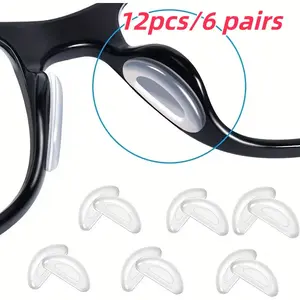 12 Pcs Soft Nose Pads, Non-Slip Full Plastic Frame, Odorless Eye Protection, Replacement High Air Volume Glasses Sunglasses Nose Pads