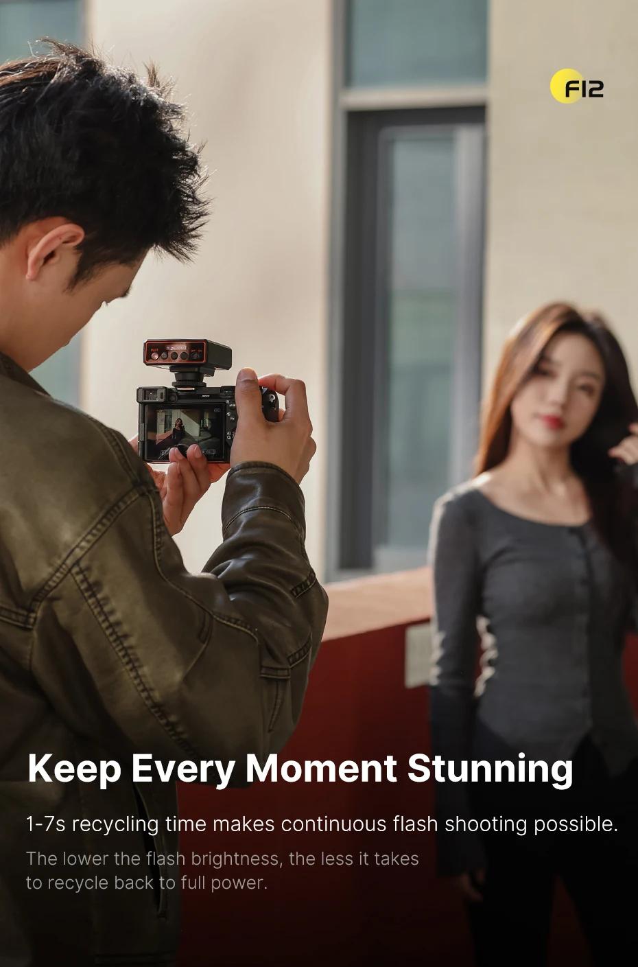 Ulanzi F12 Mini Camera Flash Speedlite GN12 6500K Standard Hot Shoe Mount for Sony Canon Nikon Panasonic Olympus DSLR Camera