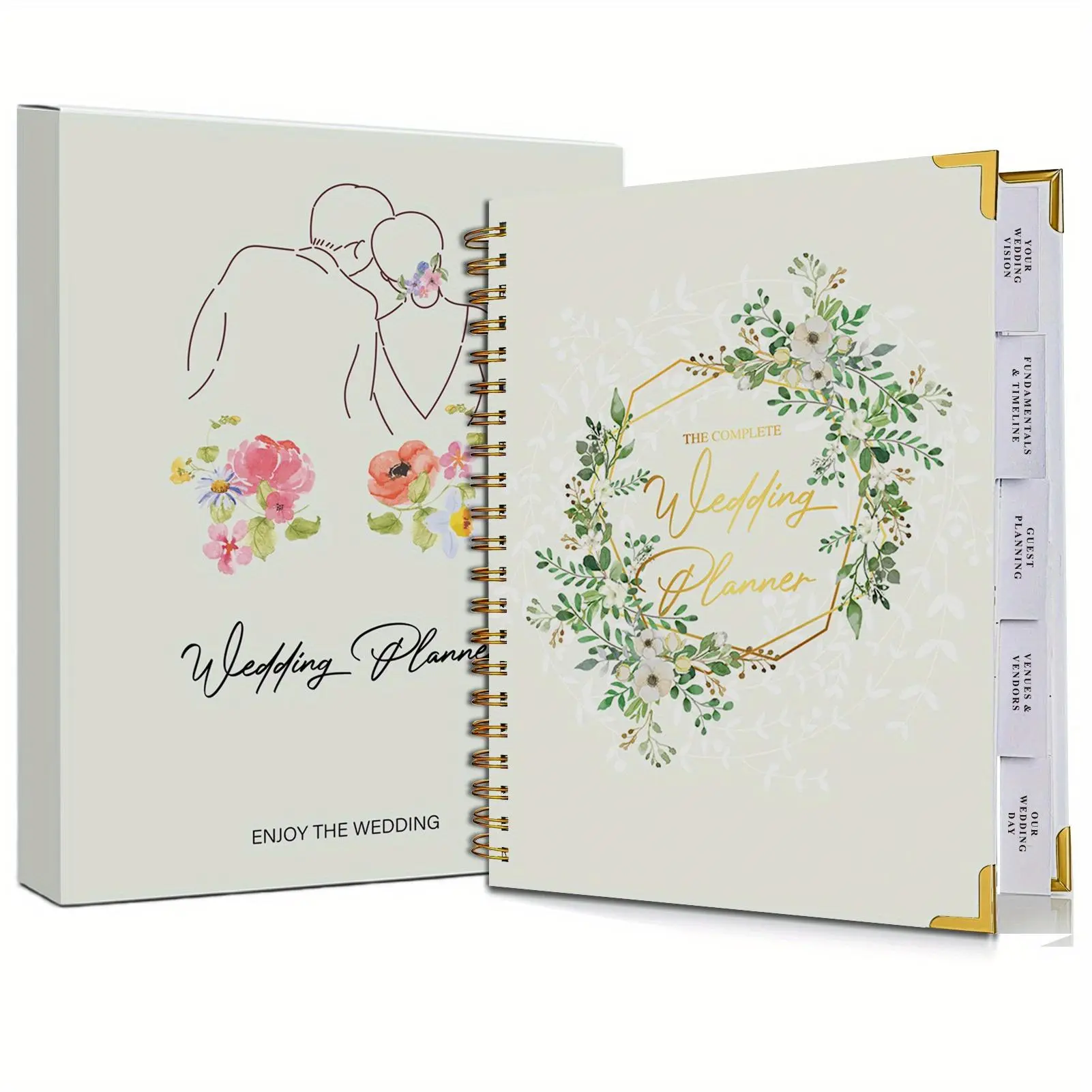 Wedding Planner - Wedding Planner Book and Organizer for The Bride, Hardcover with Metal Corner, Bridal Wedding Planner Book & Binder with Wedding Countdown Calendar, Your Perfect Day Wedding Planner for Bride