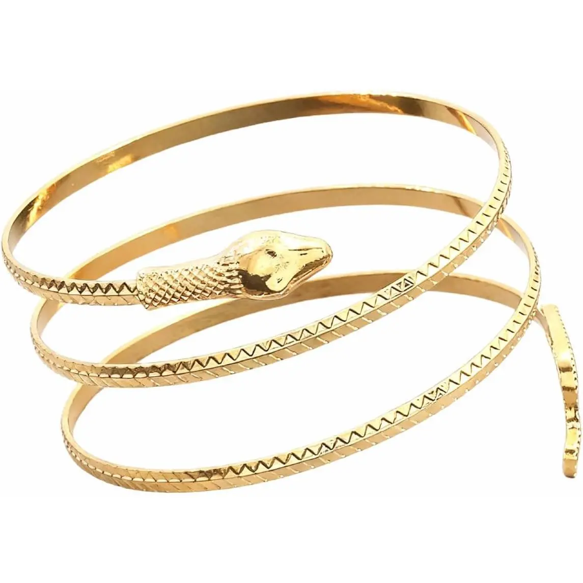 Snake Arm Cuff Minimalist Metal Armband for Women Swirl Bracelets and Upper Arm Cuff Bracelets Sparkle Halloween Costume Accessory for  Party 1 count