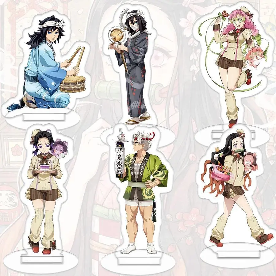 Demon Slayer Stand Sign Giyu Tomioka Mitsuri Desktop Decoration Shinobu Kochou Figure Ornaments Nezuko Model Toys Birthday Gift