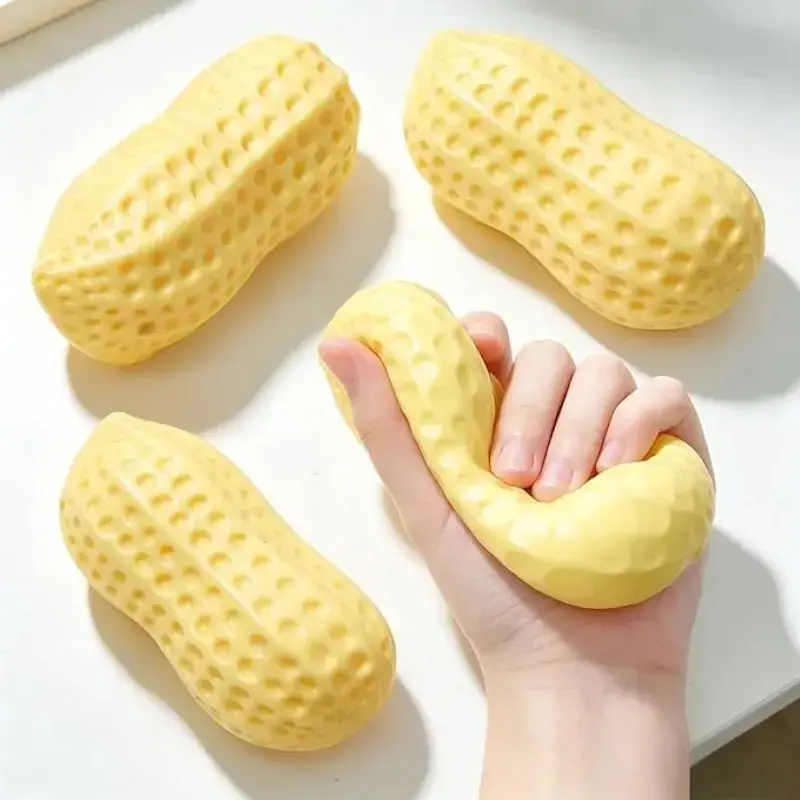 Peanut Squishies Stress Ball Fidgets, Soft Squeezable Fidget Toy for Adults, Slow-Rise Decompression, Stress Relief Gift, Desk Decor, Stress Relief Squishy