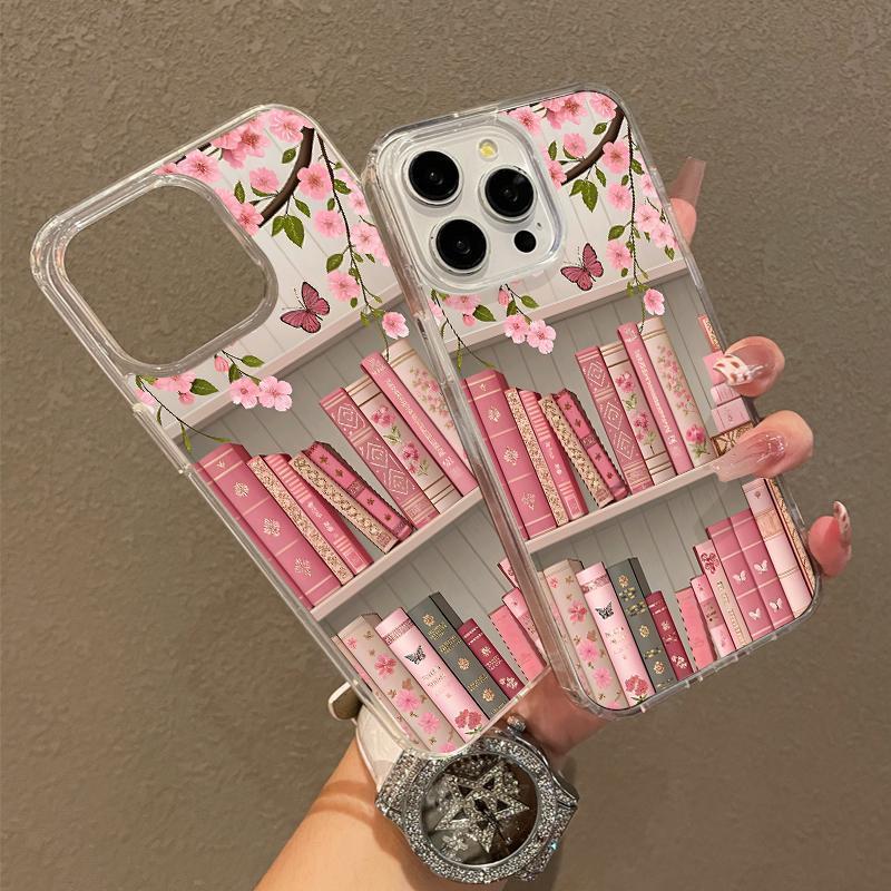 DarlingCase Soft Girl Magnetic Case for iPhone11/12/13/14/15/16/17/promax, Blossom Bookshelf Lightweight, Drop-Proof, Perfect for Teen Girls