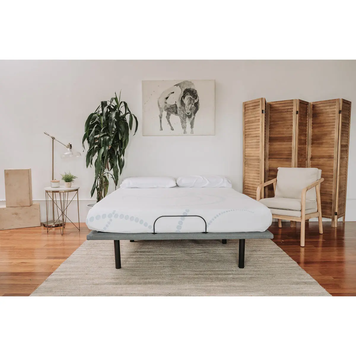 Omne Sleep Queen Size 8-Inch Open-Cell Memory Foam Mattress - 80 x 60 x 8 Inches, Soft, Pressure-Sensitive, Base Foam, White/Light Blue Indoor Furniture, Queen Size Mattresses