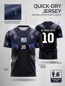 2026 Elite Uruguay Soccer Jersey, Football Jersey, Quick-Dry Technology, Breathable Mesh, Ergonomic Sports T-Shirt, All Seasons, Casual Fit, Lightweight Jersey