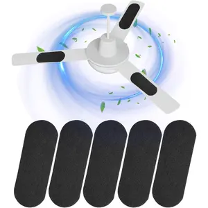 5 Pack Ceiling Fan Filters for Blades, Air Fan Filters for Ceiling Fan Blades with Activated Charcoal for Common Household Contaminants, Unscented Coconut Carbon Universal Ceiling Fan Air Purifiers