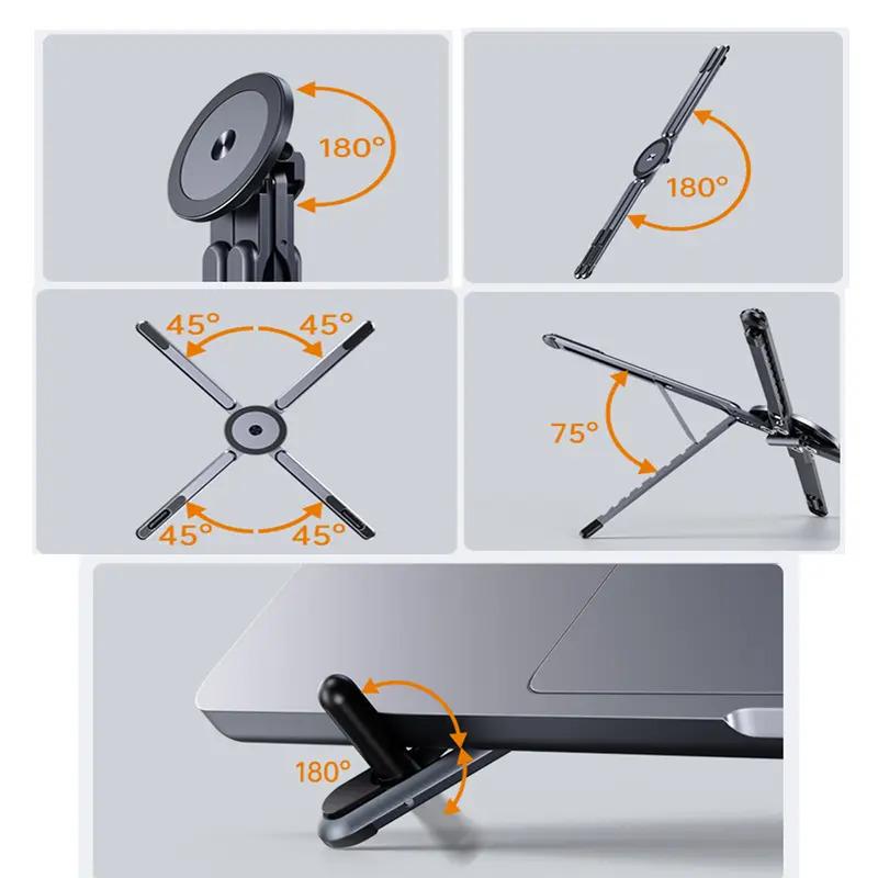 2026 New Aluminum Laptop Phone Tablet Stand 3 in 1 Magnetic Foldable Cooling Multi - function Office Support