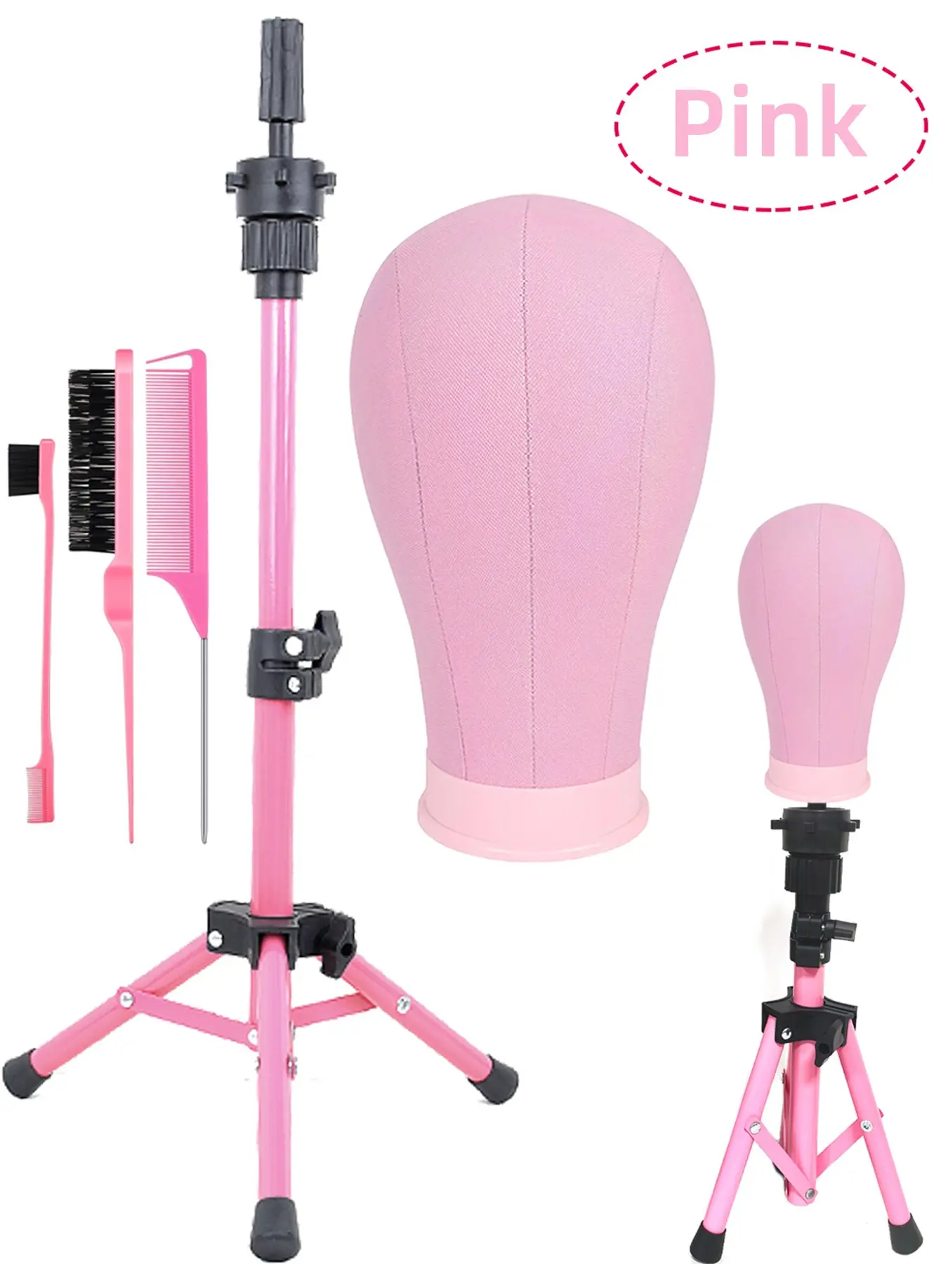 22 Inch Wig Head Mannequin Head for Wigs, Wig Stand with Head for Hair Styling Practice, Display Wigs Making Tripod Stand, Wig Styling Equipment
