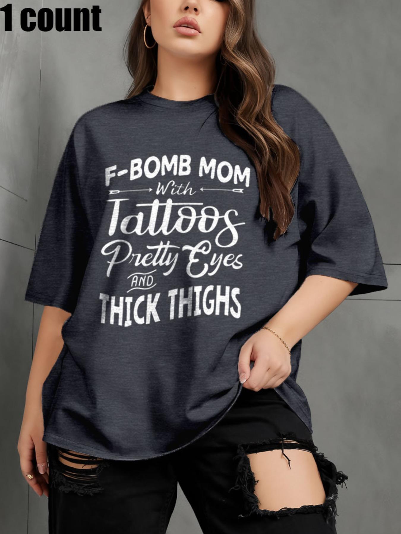 【Plus Size】 Letter Print Round Neck Tee, Fashion Casual Crew Neck Short Sleeve T-Shirt for Daily Outdoor Wear, Casual Everyday Wear, Women Clothing for All Seasons