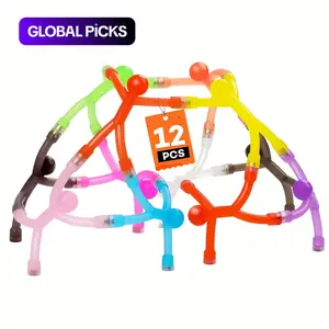 12 pcs Colorful Magnetic Toys, Durable TPU Magnetic Building Blocks for Kids, Educational Fridge and Whiteboard Toy Set with Vibrant Colors