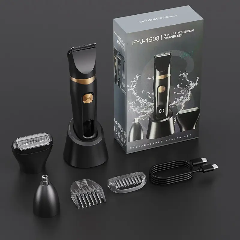 Men's 3-in-1 multifunctional hair clipper trimmer, USB rechargeable, Lithium Clipper, men's grooming and shaving tool, ideal gift for dad and boyfriend