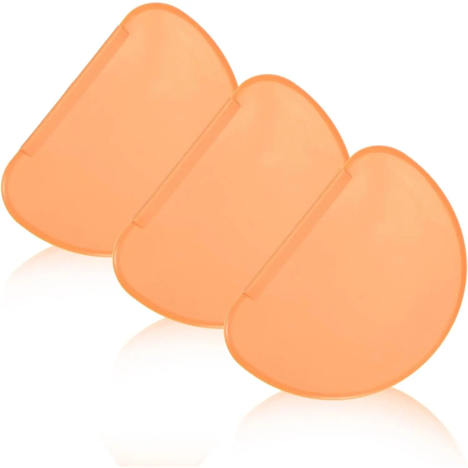 3 count Dough Scraper Set, Plastic Flexible Bread Dough Scraper Tool | Bowl Scraper with Curved , Kitchen Bench Scrapers for Bread Sourdough Cake Batter Pastry Cheese, Orange