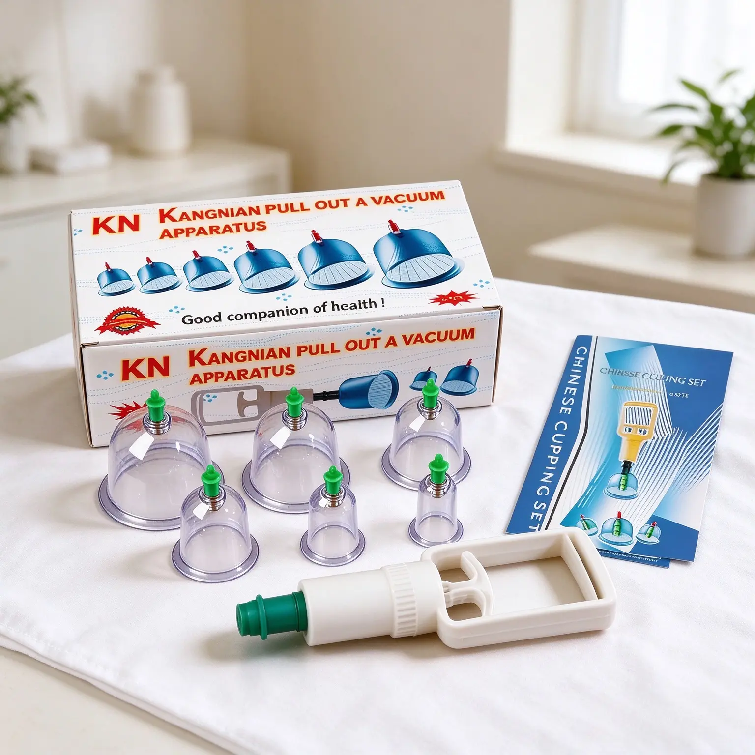 Home Use Manual Vacuum Cupping Therapy Kit, 6-Size Magnetic Vacuum Suction Cups with Pump, Deep Tissue Massage Tool for Muscle Pain Relief, Cellulite & Fatigue Reduction, Ideal for Personal Body Relaxation`