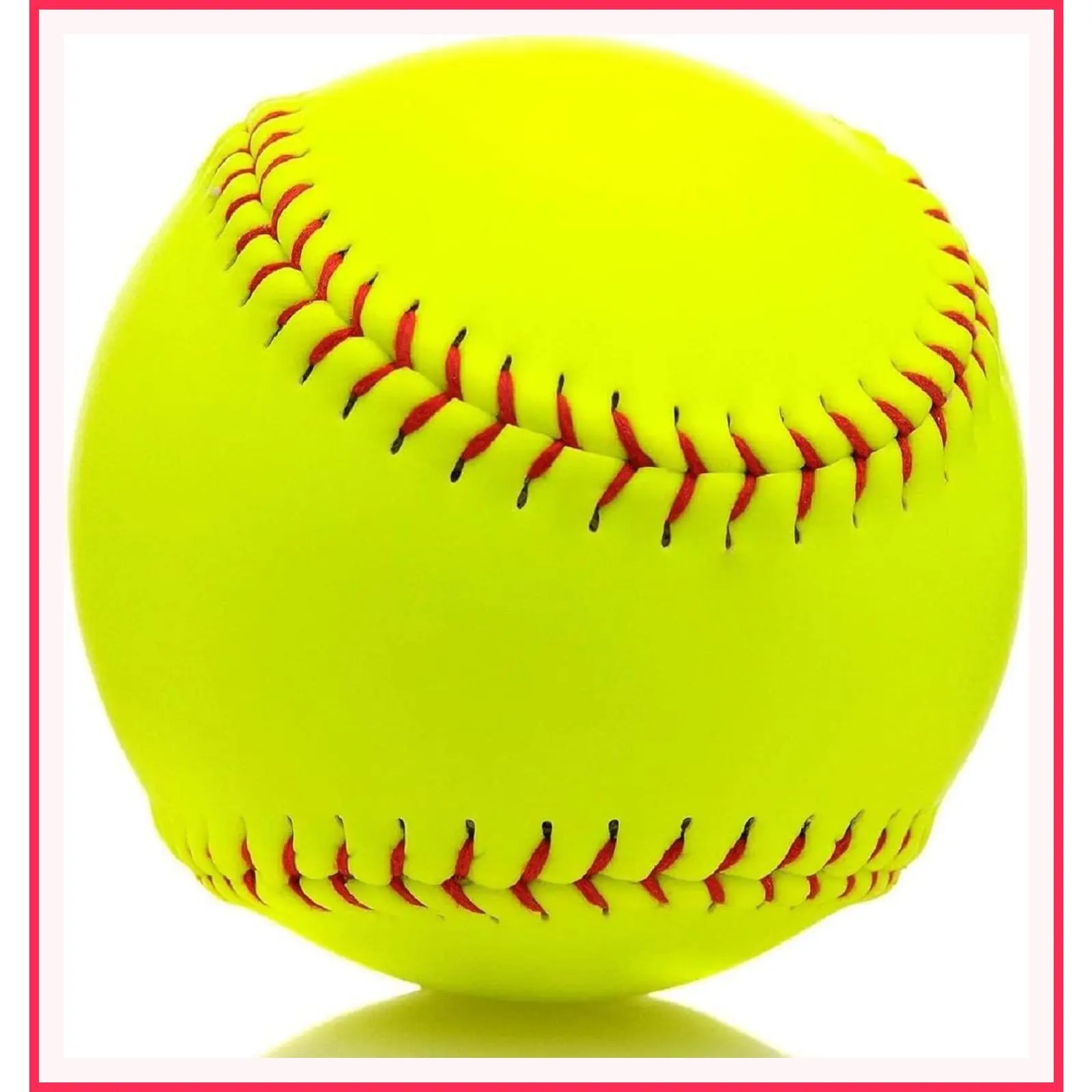 Sports Fastpitch Softballs, Official Size and Weight Practice Softball, Unmarked Leather Covered Training Ball for Games, Practice and Training, Yellow, 12 Inch