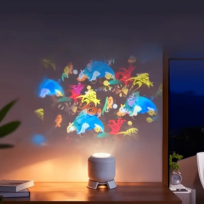 1pc LED Projector Night Light, LED Starry Ocean Projector Light, 360 Degree Rotating Projection Table Light, USB Plug-In Ambient Lamp, Led Decoration Lamp, Decorative Lighting for Bedroom