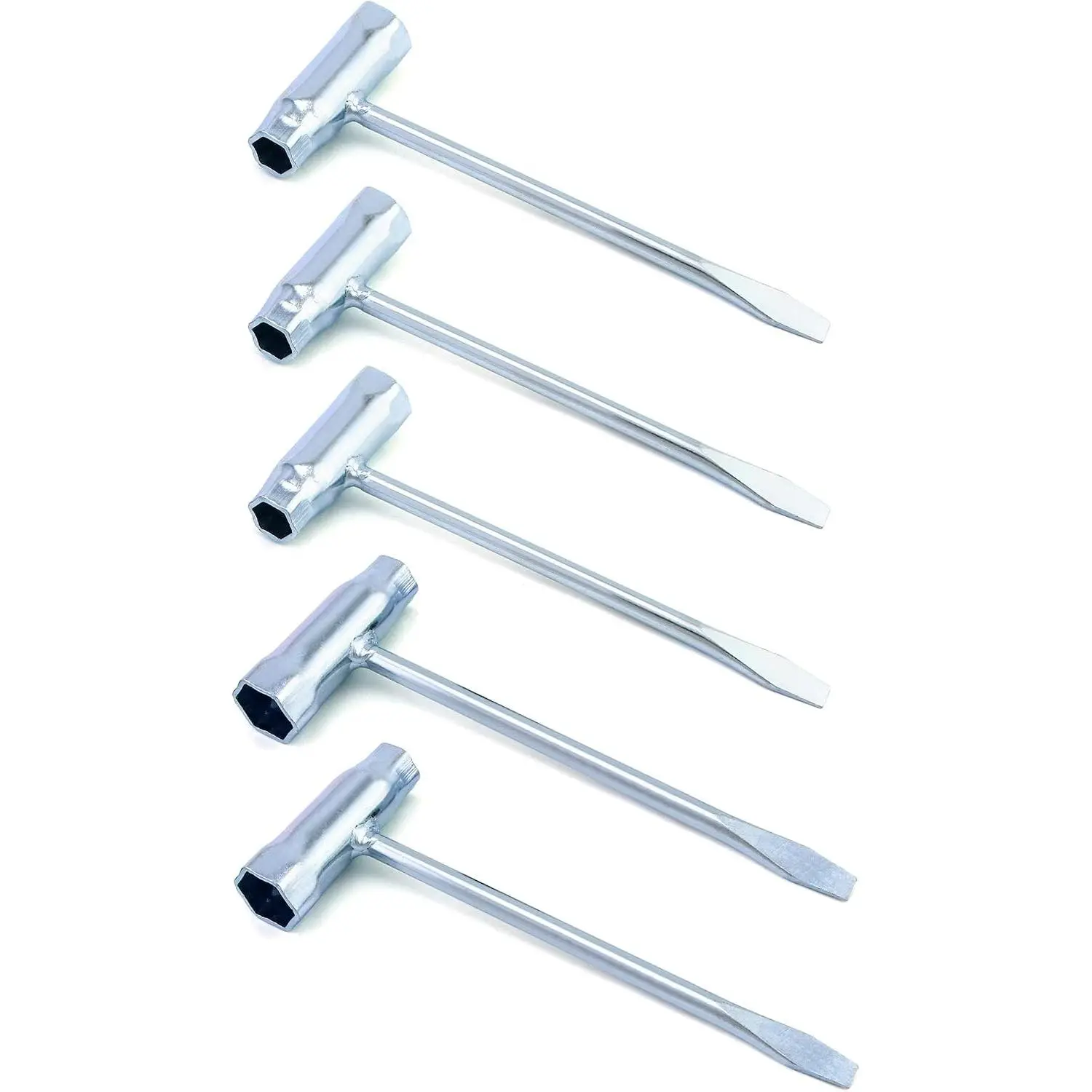 Combination  & Wrench, 5-Pack 13 x 19mm  Scrench T-Wrench Spanner Tool, for Saws Chains Nuts Spark Plug