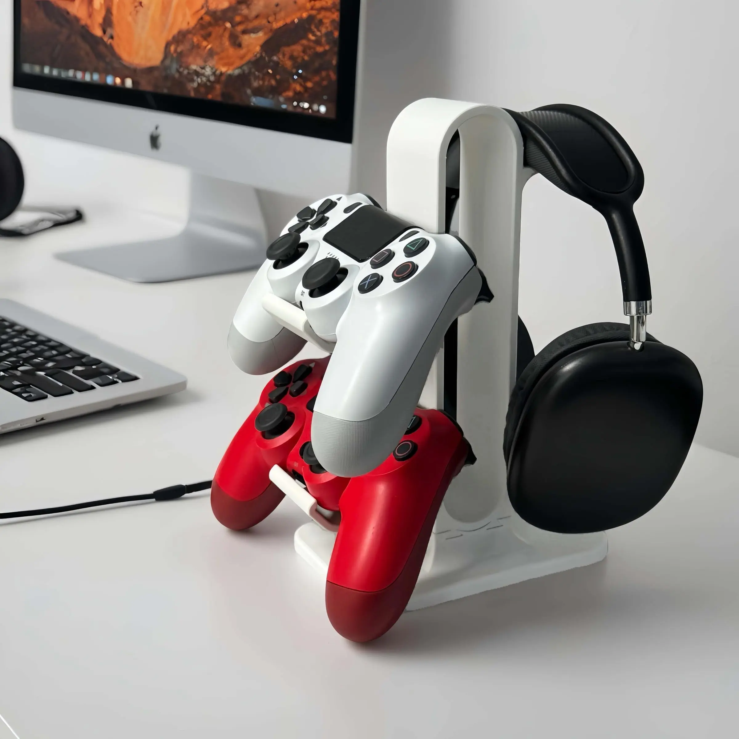 1pc Headphone and Controller Stand, Desktop Organizer Holder, Convenient Storage Solution, Perfect for Gaming and Office Use