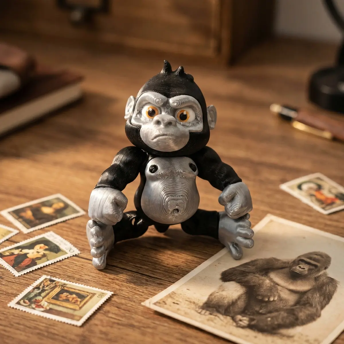 Gorilla Statue, Small Statue Ornament, Advanced Structure Design, Modern Desktop Art, Festive Atmosphere Decor, Home Office Display, Study Room Decoration