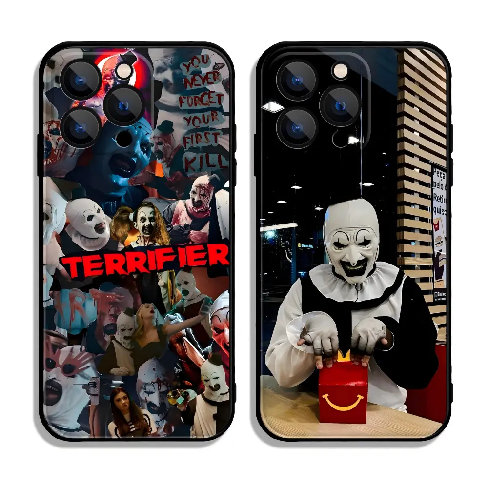Fashion T-Terrifier Art The Clown Phone Cases for IPhone 17 Promax Pro Air 16 15 14 13 Black Soft TPU Touch Silicone Protective Cover Protection