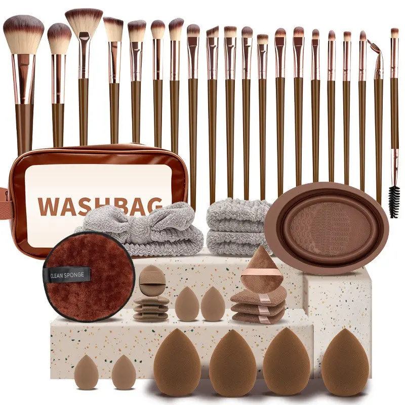 Complete Makeup Tool Set, Large Combination Kit, Full Makeup Tools, Facial Makeup Tool, Beauty Sponge, Face Cleansing Pad, Essential Cosmetics Accessories