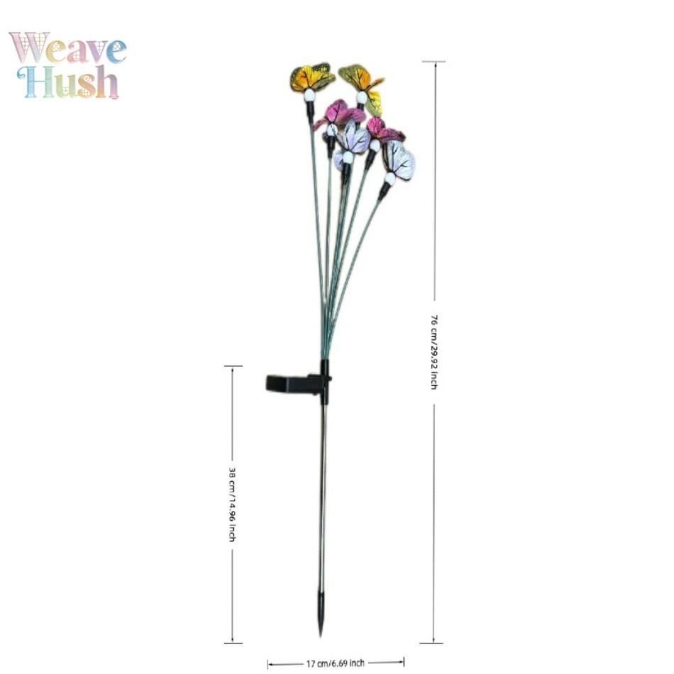 Solar Butterfly & Flower LED Garden Stake Lights, Outdoor Waterproof Swaying Landscape Lights, Wind-Dancing Decorative Lights for Yard, Patio, Pathway & Lawn, Energy Saving Auto On/Off LED Stake Lamp for Outdoor Garden Decor