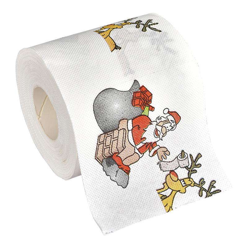 Christmas Holiday Printed Napkins Roll, Cartoon Santa Tree Gift Prints, Festive Kitchen Paper Towels, Christmas Party Supplies