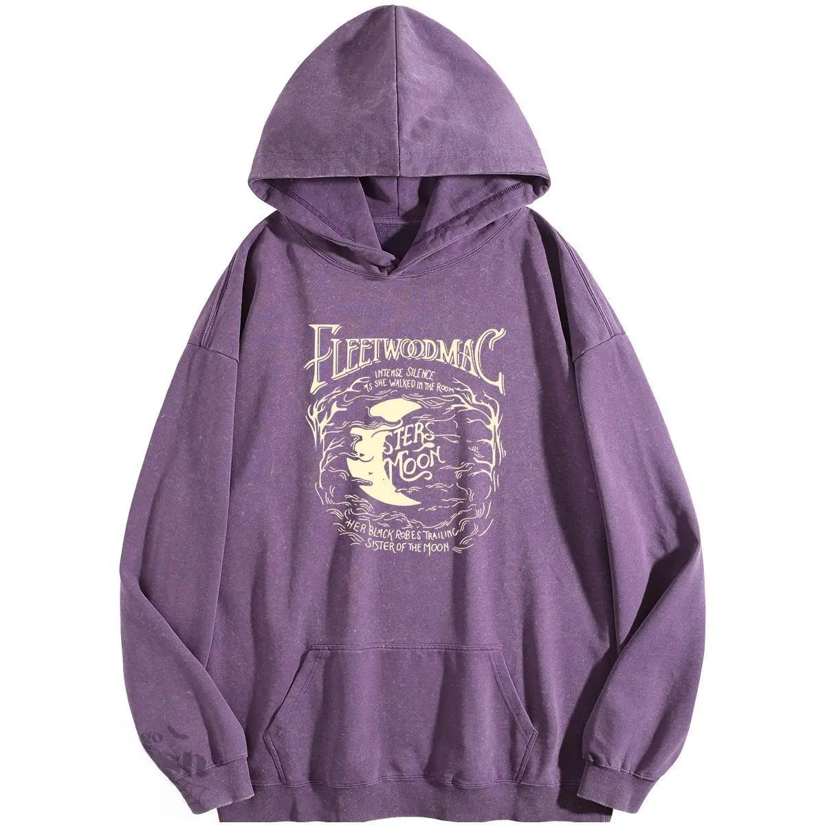 Wayii Lady's Comfortable Cotton Fashion Hoodie Sweatshirt - Polyester Blend Print Acid Wash, Vintage Oversized Baggy Loose Fit, Winter Warm Long Sleeve Pullover Tunic, Casual Streetwear Top