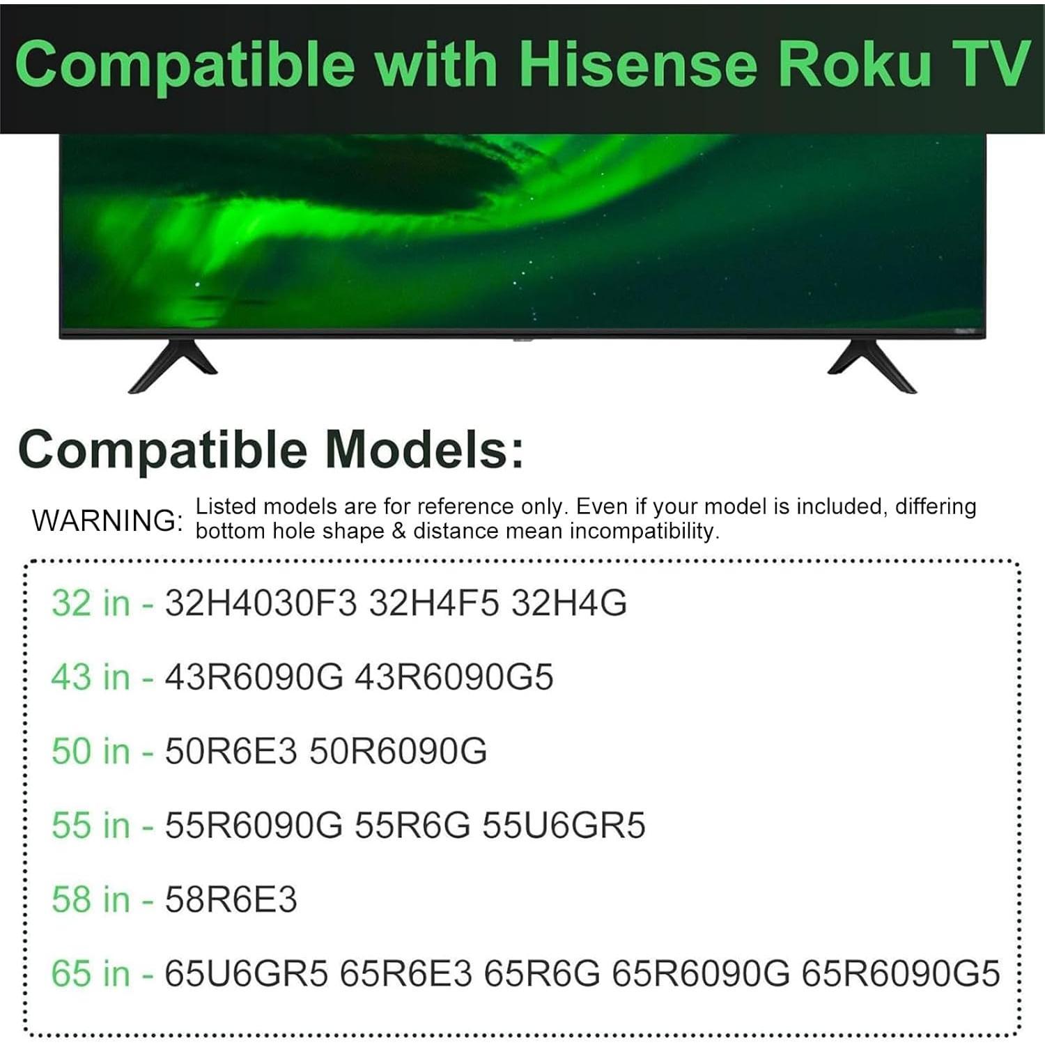 TV Stand for Hisense TV , TV Stand  for Hisense Select TV Model, for 50R6E3 55R6090G 55R6G 55U6GR5 58R6E3 32H4030F3 65R6090G5, with Screws