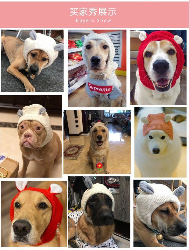 Pet hat winter medium and large dog Labrador golden retriever funny hood warm cute puppy hat cartoon