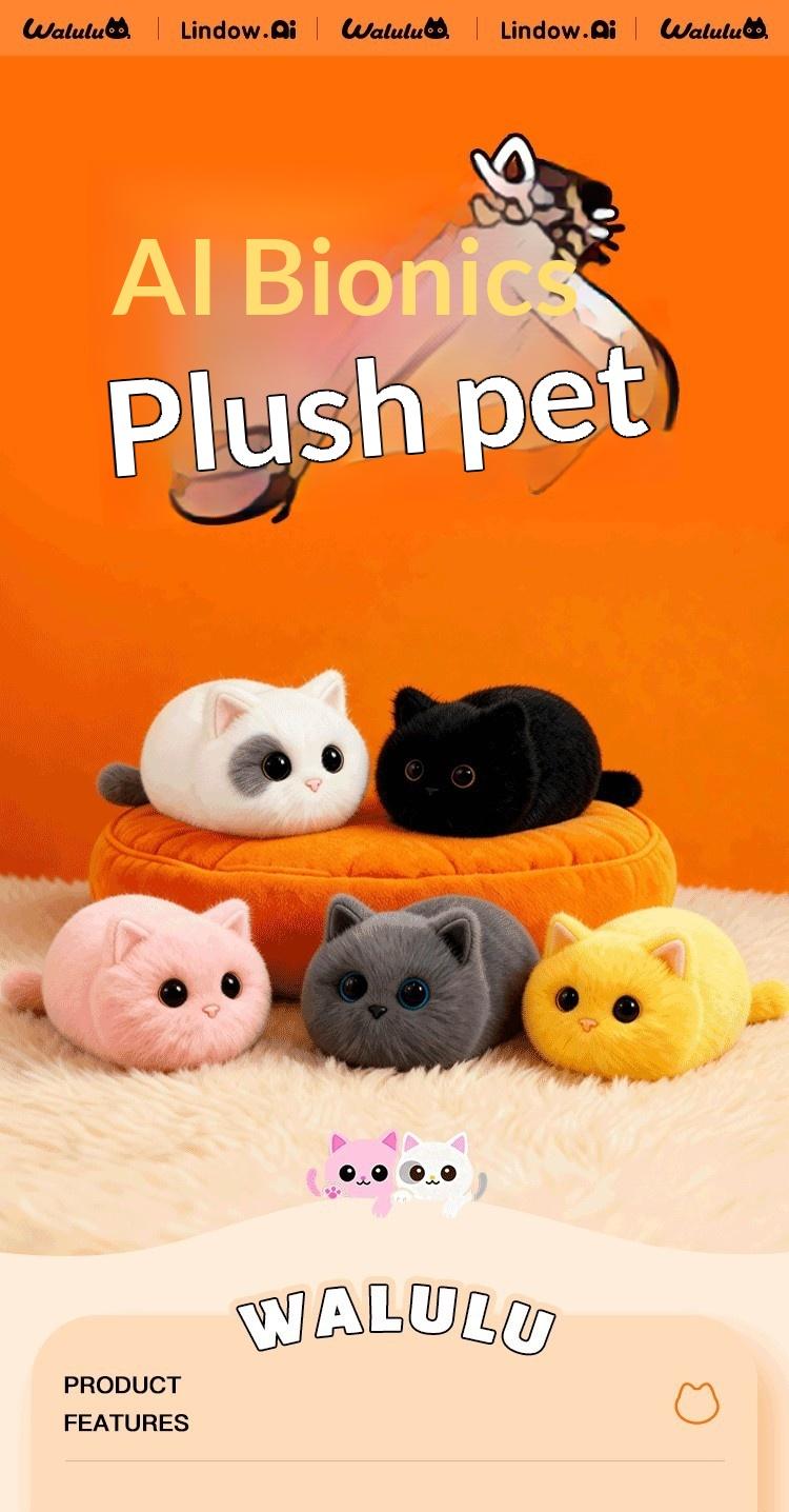 WALULU Cat AI Talking Toy Emotional Companion Plush Doll Children Trendy Gift Electronic Pet Interactive Plaything