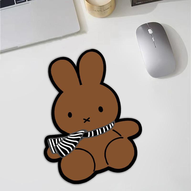 Miffy Mouse Pad Kawaii Cartoon Tech Surface with Non-slip Rubber Base for Office & Home Accessories Multi-functional Desk Mat