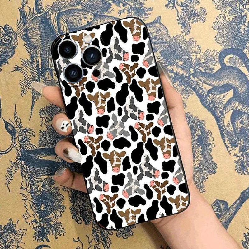 Straight Edge Phone Case for iPhone 15 Plus 16 Pro Max 14 13 12 11 XR XS A cowboy and boot-themed Pattern Shockproof Silicone TPU Bumper Drop Protection Soft Cover