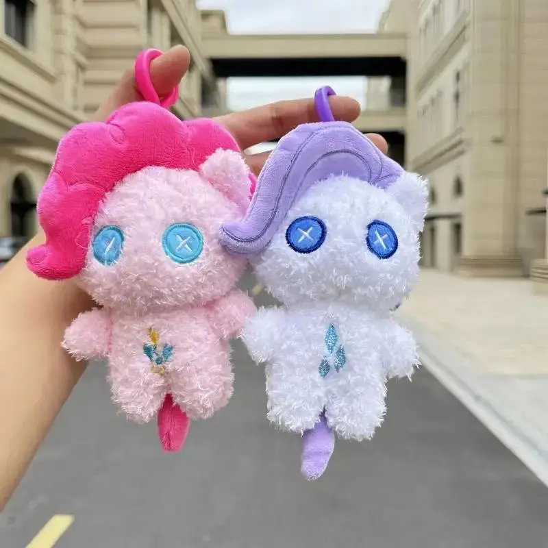 Kawaii Pony Plush Keychain Toy Cute Cartoon Color Horse Unicorn Figures Keyring Backpack Pendant Modle Cute Kid Girl Doll Gift