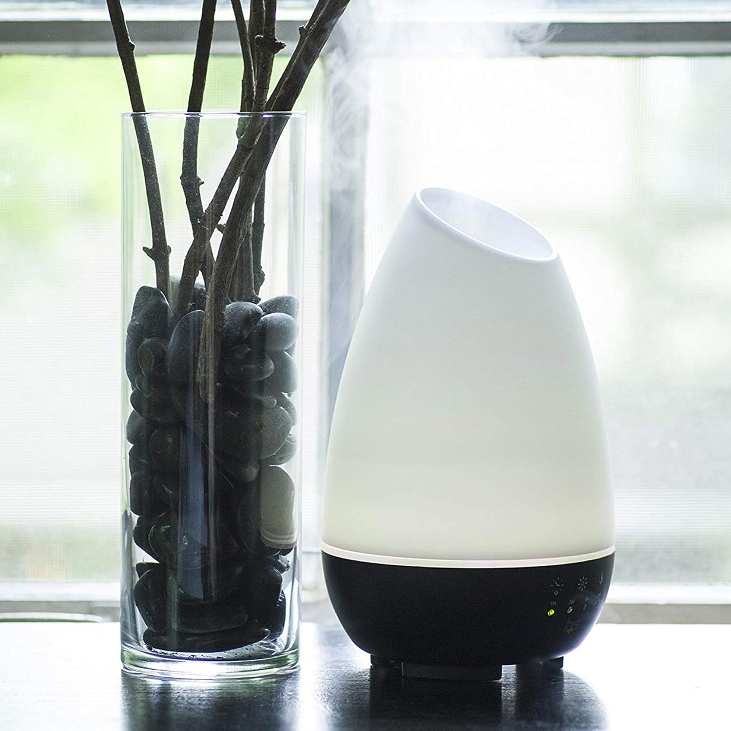 500ml Essential Oil Diffuser & Cool Mist Humidifier – Adjustable Timer, 7 LED Colors, FSA/HSA Eligible, for Large Rooms, White