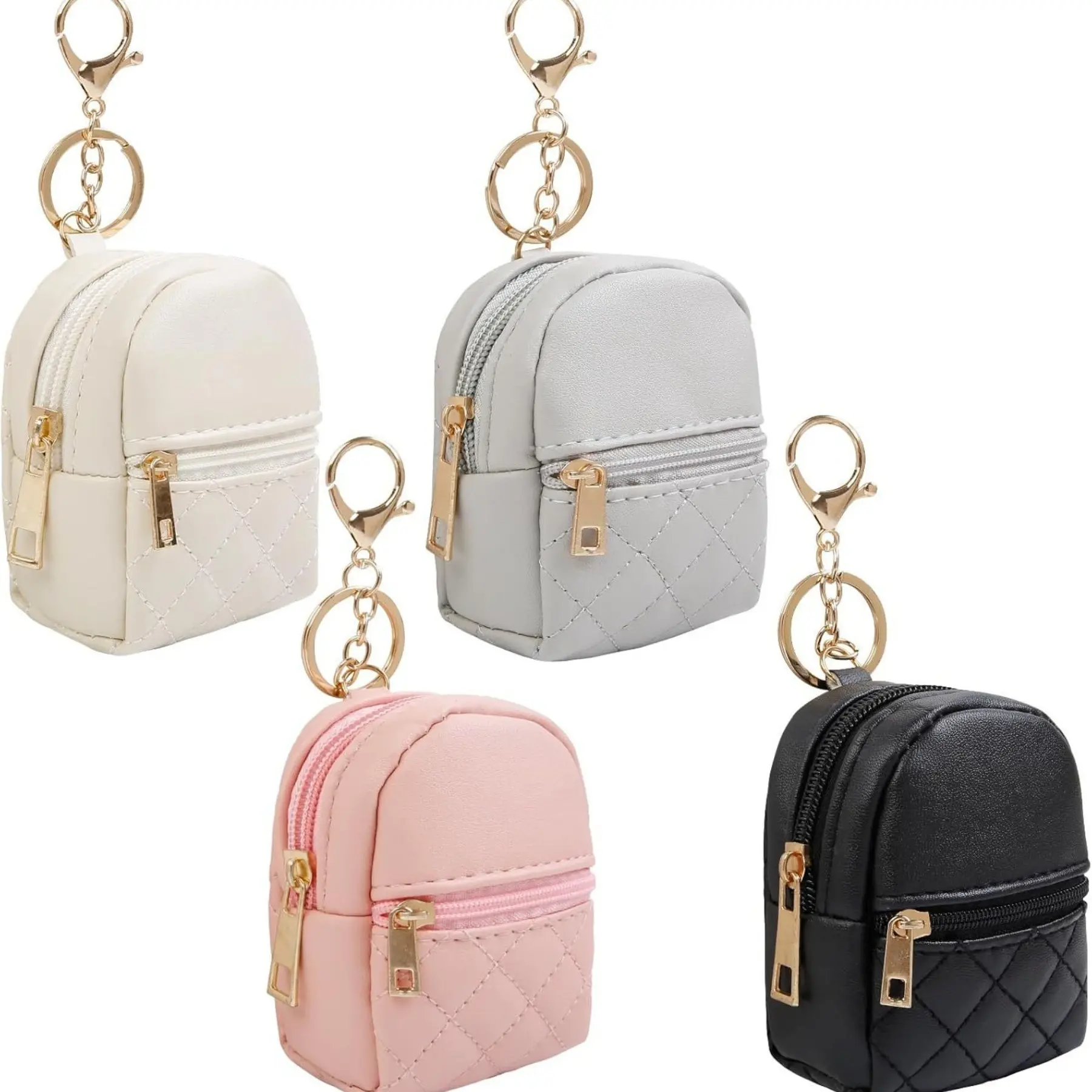Mini PU Leather Organizer Pouch, Solid Color Lightweight Travel Organization Pouch for Women - Multi-Compartment Storage Bag for Keys, Lipstick & Cables, Lightweight Travel Pouch
