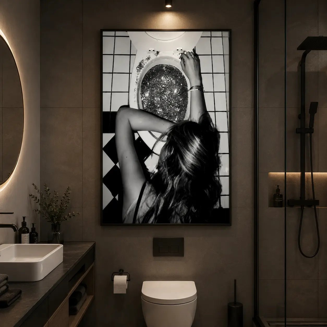 After the Disco Party Print, Black and White Wall Art, Funny Bathroom Decor Poster, Bar Cart Wall Art, Teen Girl Bedroom Decor, Aesthetic Canvas Print, Modern Home Wall Decor