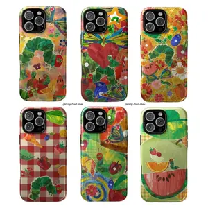 Summer Film Shells The Very Hungry Caterpillar Phone Cases For iPhone 17 16 15 14 13 12 11 Promax Pro Plus Air Anti-Drop 2-IN-1 Dual-Layer Cover Trendy Luxury Aesthetic Casing Daily Accessory Gift