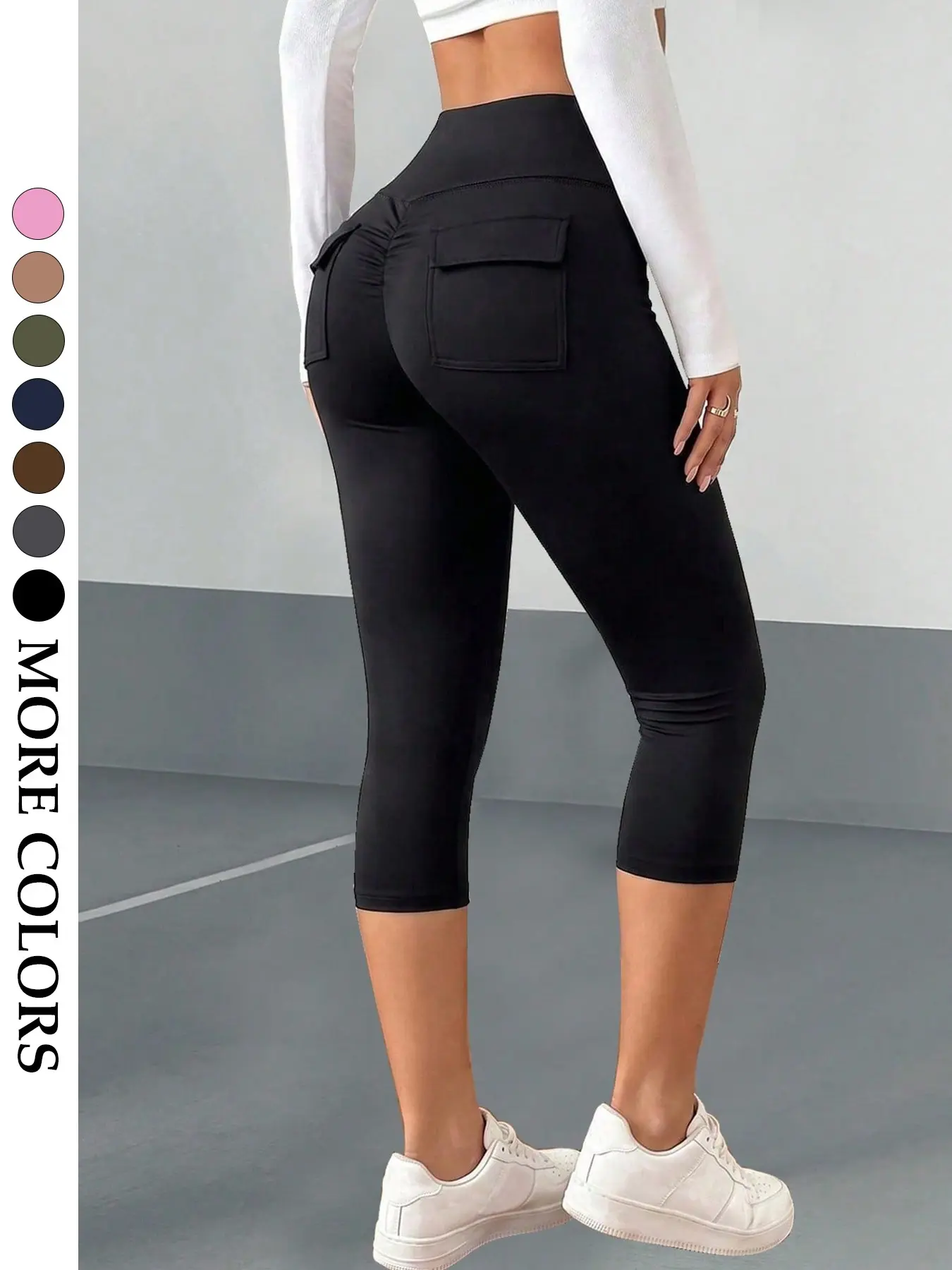 Women's High-Waisted Seven-Quarter Yoga Pants, Fitness Workout Pants, Female Gym Clothes, Elastic Bare Feel, Tummy Control, Butt Lift, Sporty Fitted Bottoms for All Seasons