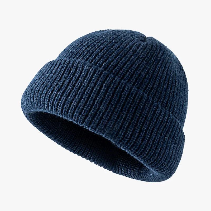 Knitted hat for women in autumn and winter season, melon skin hat for men, warm short style, cold hat, woolen hat