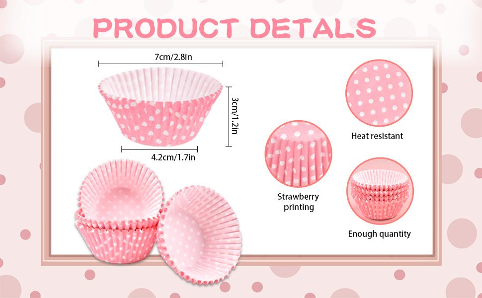 Make baking easier and prettier with 100PCS polka dot cupcake wrappers!Premium greaseproof paper ensures no mess, no sticking, and easy release.Classic polka dot design fits any celebration-birthdays, weddings, holidays