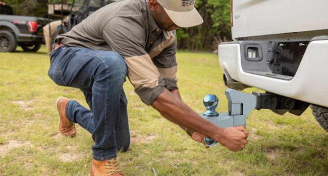 Adjustable Trailer Hitch, Drop Hitch Fits 2 Inch Receiver, GTW 21,500 LBS Aluminum Tow Hitches Dual Ball (2" x 2-5/16"), Heavy Duty Truck Hitch Ball Mount (5 Inch Drop Hitch)