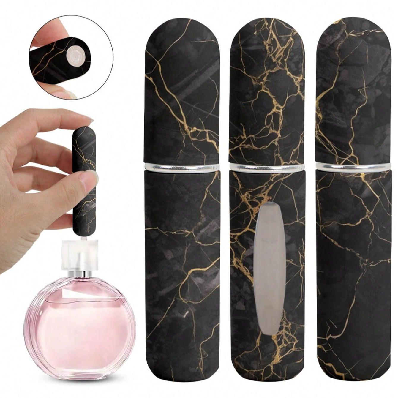 Marble Pattern Refillable Perfume Bottle, 3 Counts Portable Atomizer Bottle, Refillable Perfume Spray, Storage Bottles for Traveling and Outgoing, Makeup Cosmetic Storage