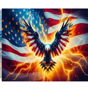 1PC  Diamond Painting American Flag Eagle Diamond Painting Kit, DIY Full Drill Rhinestone Art, Patriotic Themed Handcraft for Home Wall Decor, Perfect Gift for Art Enthusiasts and Patriotic Fans
