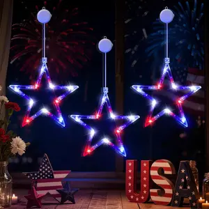 3 Pack 4th of July Lights Decorations, Battery Operated, Red White and Blue, Indoor Window Star String Lights, Patriotic Decorfidget toys