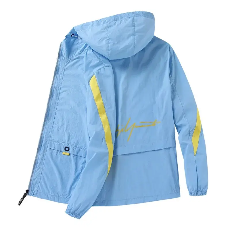 Summer Hooded Sun Protection Jacket, Thin Breathable Windbreaker, Defense Outerwear, Casual Sports Coat, Lightweight Travel Shell, Travel Ready and Active Lifestyle, ClosetEssential, BasicStaple, ComfortableFit