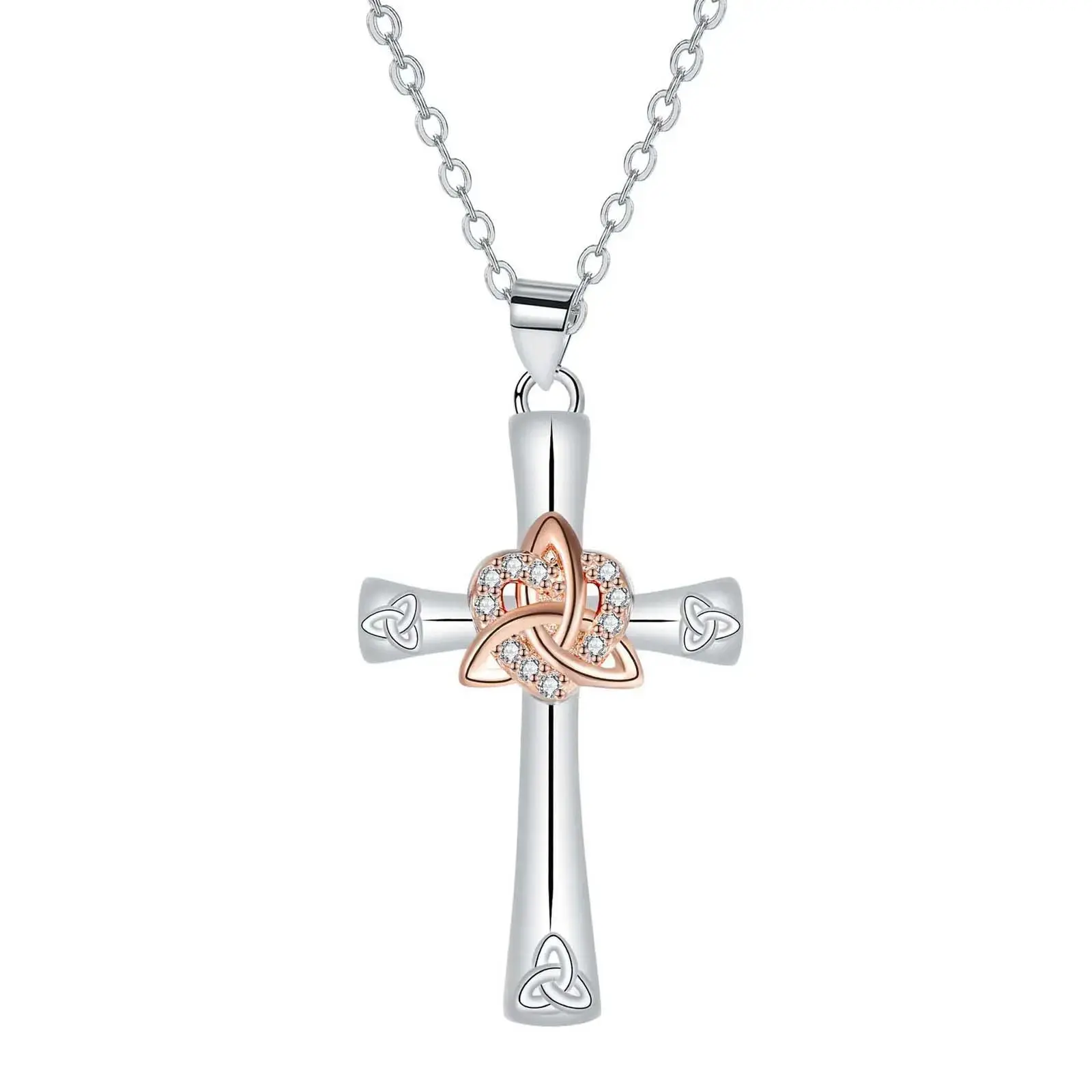 Zircon Infinity Wrap Cross Necklace Women Celtic Knot Jewelry Fashion Suitable for Daily Gift Wedding Jewelry